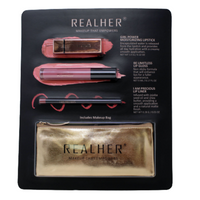 REALHER Lipstick "Makeup That Empowers" Kit in Deep Mauve + Makeup Bag