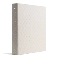 UBRANDS 1inch Round Ring Binder 2 Pocket Delicate Details Cream