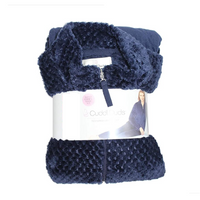 CUDDL DUDS Women's Textured 2pc Lounge Set in Indigo, Medium