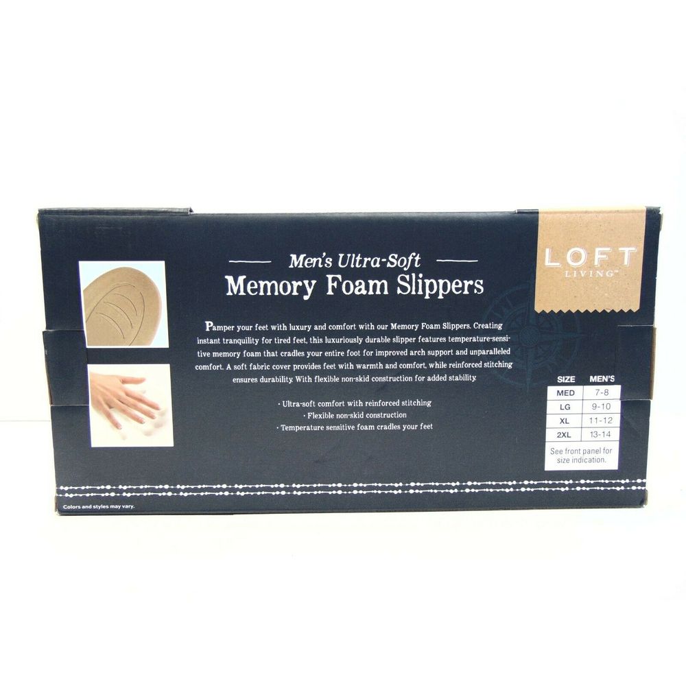 loft living memory foam slippers