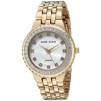 Anne Klein Women's AK/2760MPGB DiamondAccented GoldTone Bracelet Watch