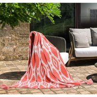 WOMEN OWNED INDOOR & OUTDOOR THROW, 50" X 70" S.W. CORAL