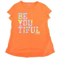 SKECHERS Girls ACTIVE Athletic Short Sleeve in Fiery Coral "BE YOU TIFUL" Size 4