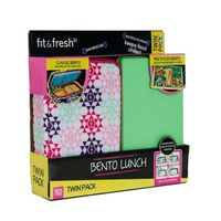 FIT AND FRESH 2 PACK BENTO LUNCH BOX MINT GREEN