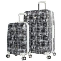 NICOLE MILLER STYLE LIZBETH COLLECTION 2PC HARDSIDE LUGGAGE SET IN BLACK
