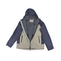 HAWKE CO MEN'S WATER RESISTANT RAIN JACKET WROUGHT IRON/BLUE NIGHT, M