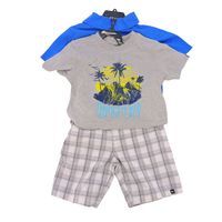 Quiksilver 3 Pc Boy Clothing Set in Snorkel Blue Heather, Size 6