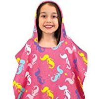 HOODED KID'S BEACH PONCHO IN MERMAID