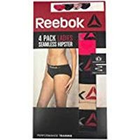 Reebok Ladies Performance Seamless Hipster 4 Pack (Hot Pink/Black/Nude/Black)XL