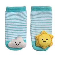 CUDDL DUDS(R) SIZE 06M CLOUD AND SUN RATTLE SOCKS IN BLUE