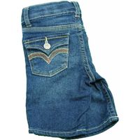 Levi's Toddler Girls Adjustable Waist Stretch Bermuda Jean Shorts In Denim Blue/Pink, 3T