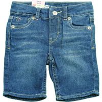 Levi's Toddler Girls Adjustable Waist Stretch Bermuda Jean Shorts In Denim Blue/Pink, 3T