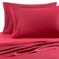 KAS Two Tone Twin/ Twin XL Sheet Set in Burgundy/Hot Pink
