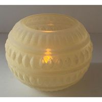 Loft Living Sea Glass Votive with LED Tealight In Ivory