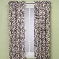 Zebra 84Inch Window Curtain Panel in Chocolate/Ivory