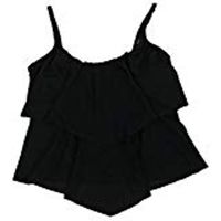 2Bamboo Women's Tankini Top Swimwear With Built In Bra In Black, Small