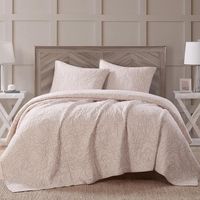 ANTIK BATIK EMBROIDERED QUILTED FULL/QUEEN SET IVORY