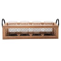 Wood & Wire 4Votive Candle Holder in Natural