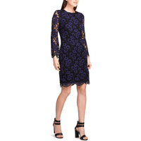 DKNY Womens LongSleeve Lace Sheath Dress In Blue/Black Size 6