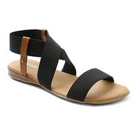 kensie Womens Brianna Bora Crisscross Flat Slip On Sandal Black 10