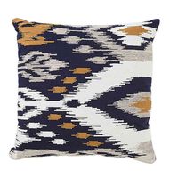 Ikat Square Throw Pillow in Indigo