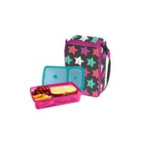 Fit & Fresh Bento Lunch Set, Charcoal Vintage Stars