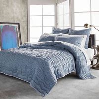 DKNY COTTON VOILE TWIN QUILT IN BLUE CHAMBRAY