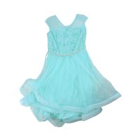 Emily Rose Girl's Highlow Lace Party Dress With Rhinestone Belt In Mint, Size 14