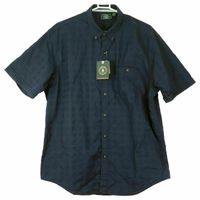 G.H. Bass & Co. Men's Short Sleeve Woven Shirt in Navy Blazer, Size Medium